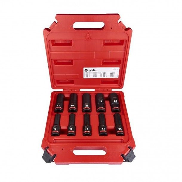 Jogo Chaves de Caixa Longas de Impacto 1/2" 10 Pe�as Milwaukee