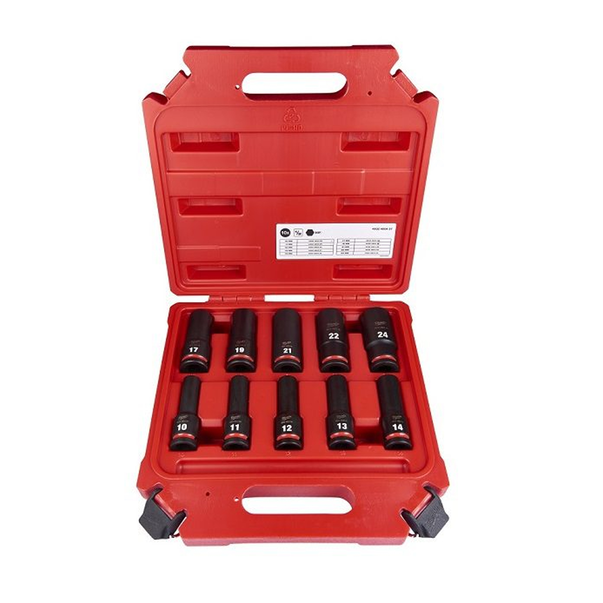 Jogo Chaves de Caixa Longas de Impacto 1/2" 10 Peças Milwaukee