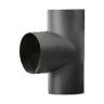T� 90� com Tampa A�o 150mm Preto
