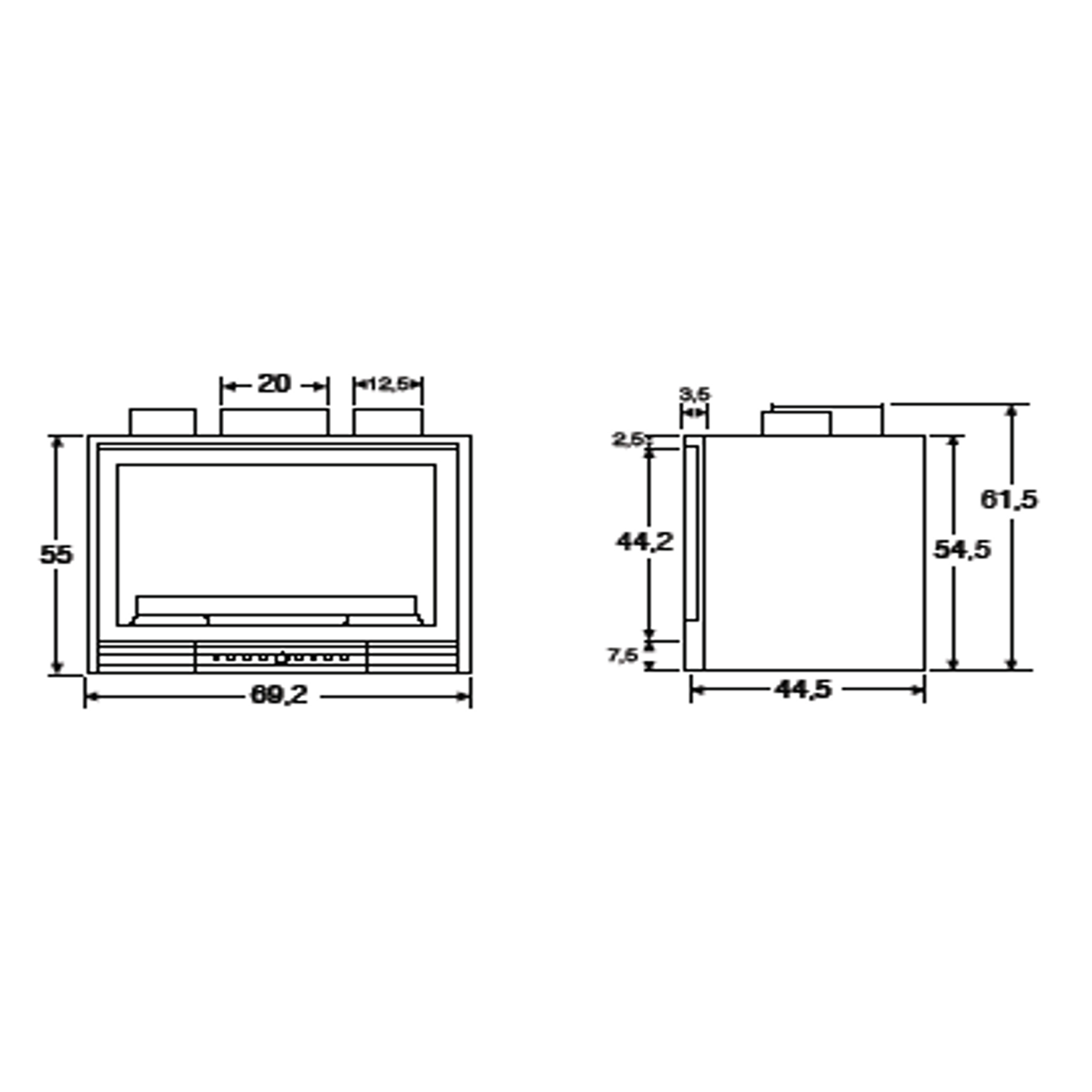 Recuperador de Calor a Lenha Ventilado 14KW 700 GV SM Salgueda