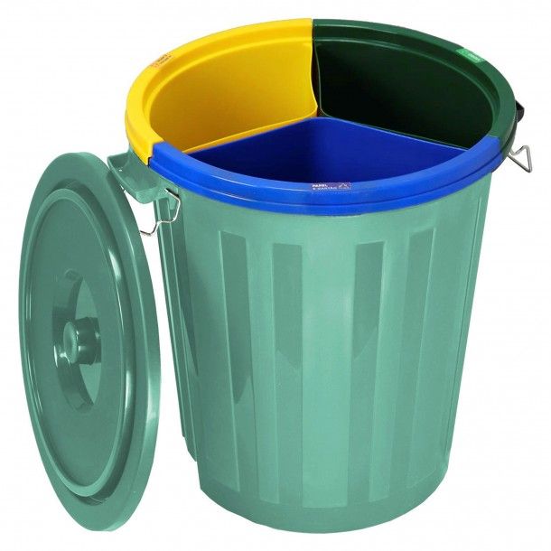 Caixote de Lixo Reciclagem Com Tampa 50L Caixote de Lixo Reciclagem Com Tampa 50L