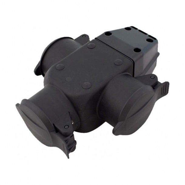 Ficha Tripla com Proteção Borracha Ficha Tripla com Proteção Borracha