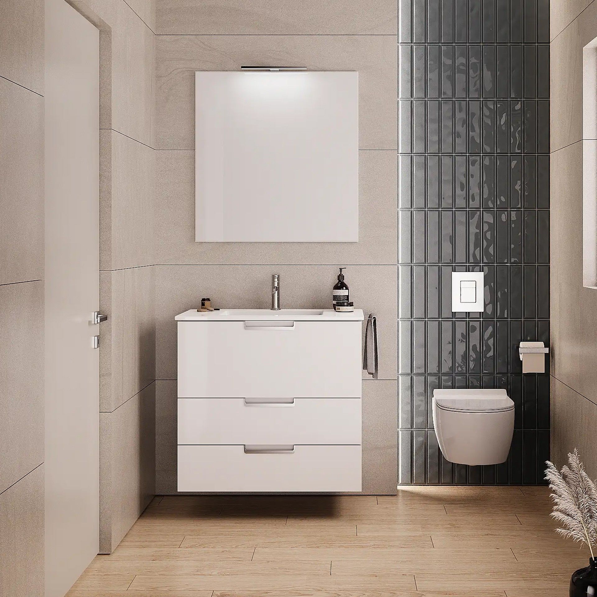 Móvel Casa de Banho Dedicato com Lavatório 80x73x45cm Branco Banhoazis