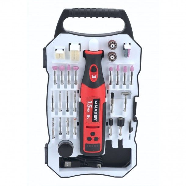 Mini Berbequim Retificador a Bateria 8V 1.5Ah Mader Mini Berbequim Retificador a Bateria 8V 1.5Ah Mader