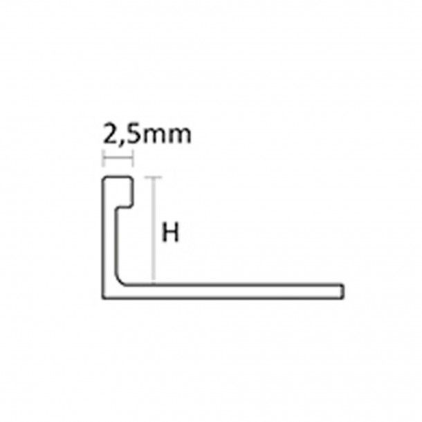 Perfil de Acabamento para Cer�mica 2,50M Reto Alum�nio Lacado Branco