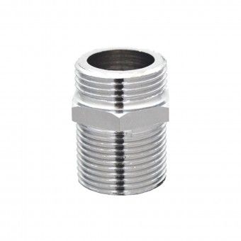 Casquilho Duplo Roscado 20mm Lat�o Cromado