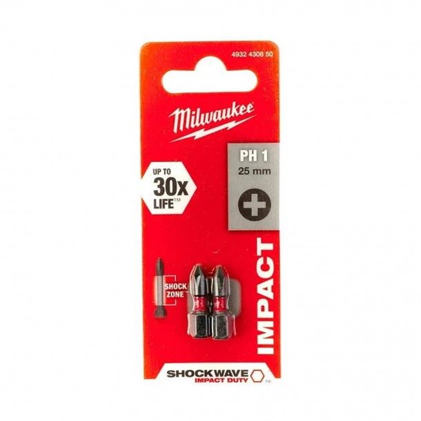 Pontas de Aparafusar Shockwave Philips PH1 25mm Milwaukee
