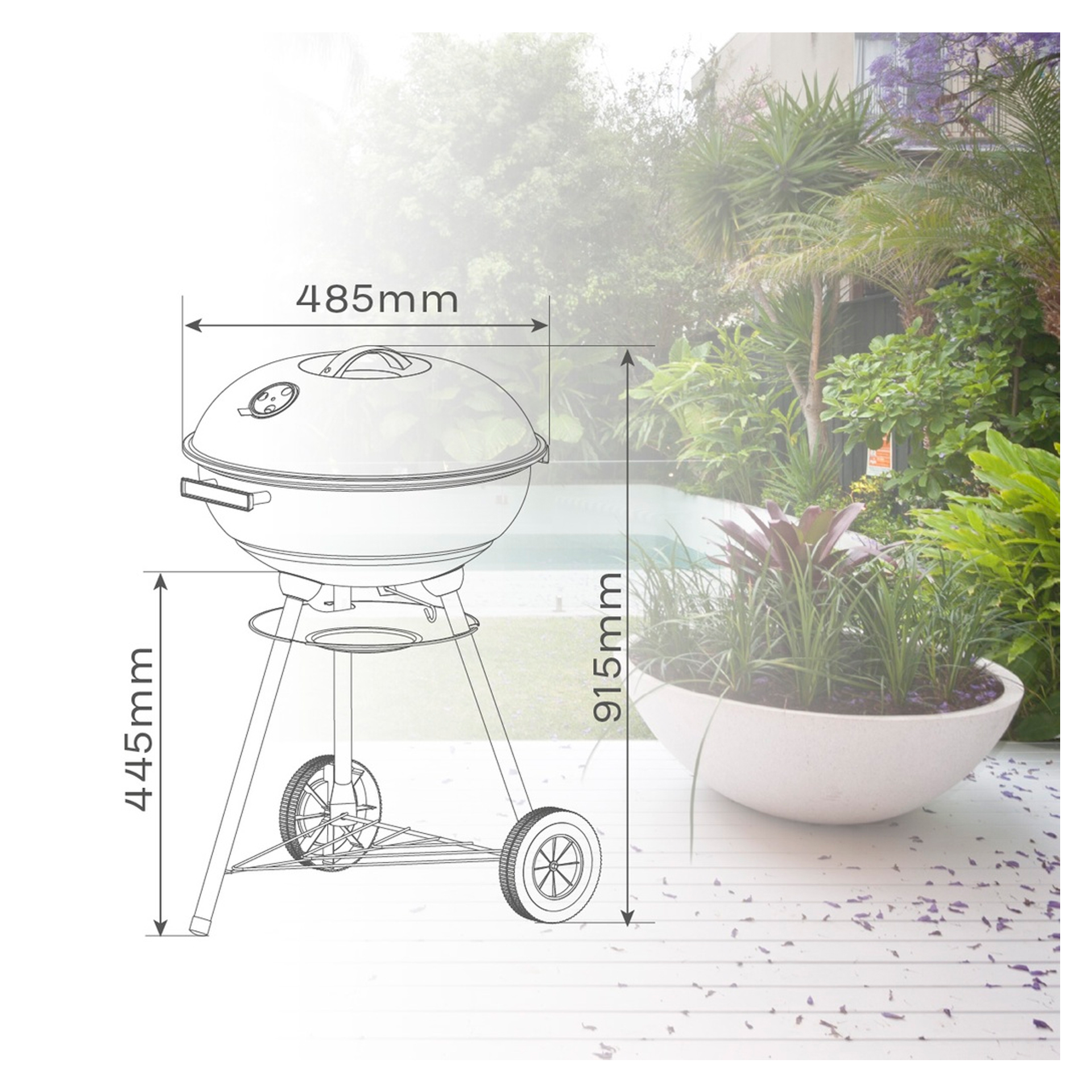 Churrasqueira Portátil a Carvão 91,5x48,5cm Garsaco
