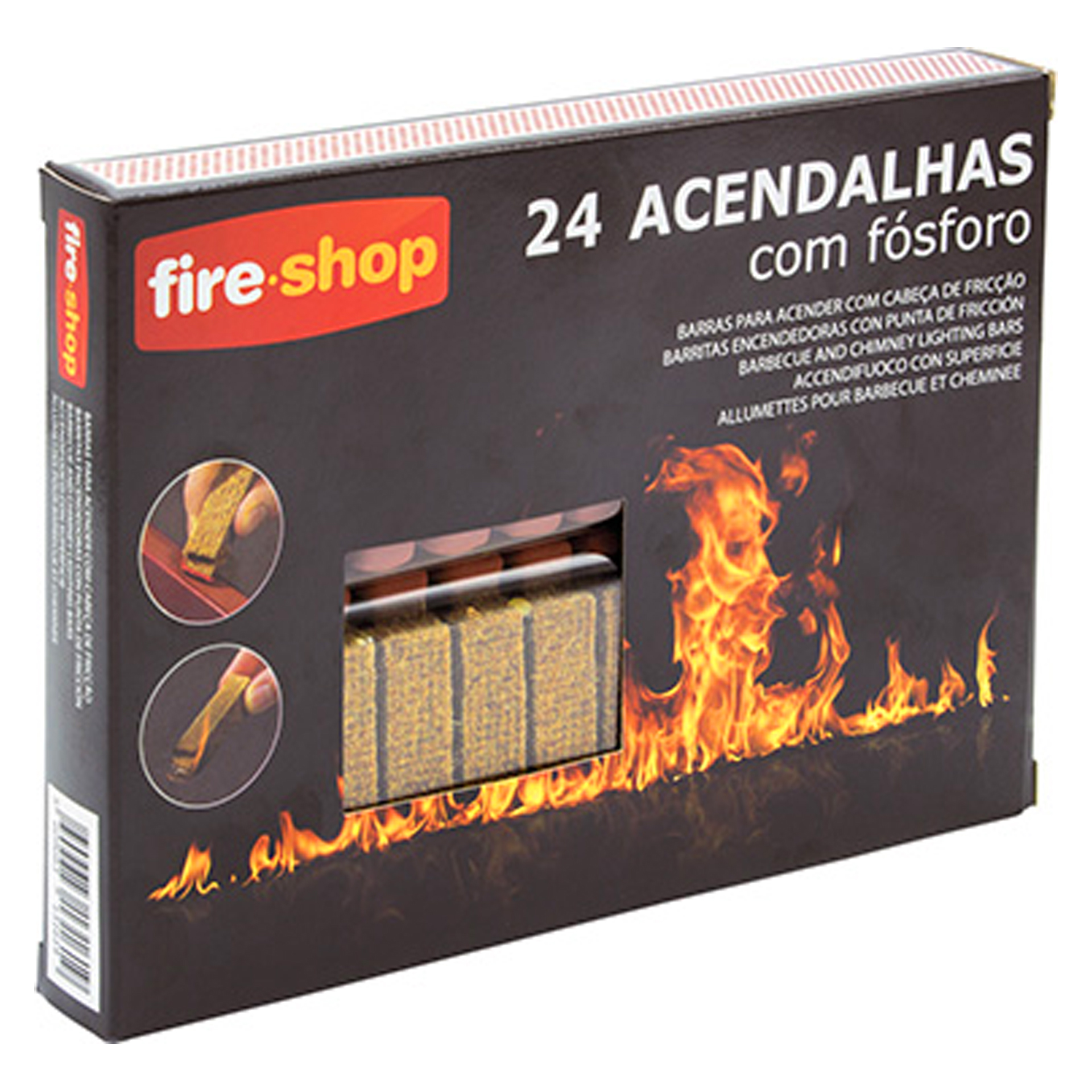Acendalha Ecológica com Fósforo 24 Cubos Fireshop