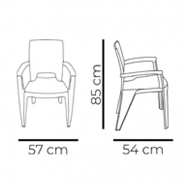 Cadeira de Resina com Bra�os Branca Elegance Joluce