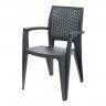 Cadeira de Resina com Bra�os Antracite Caribe Joluce