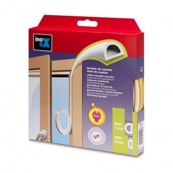 Fita de Calafetagem Adesiva 8x9mm 6M Perfil D Branca