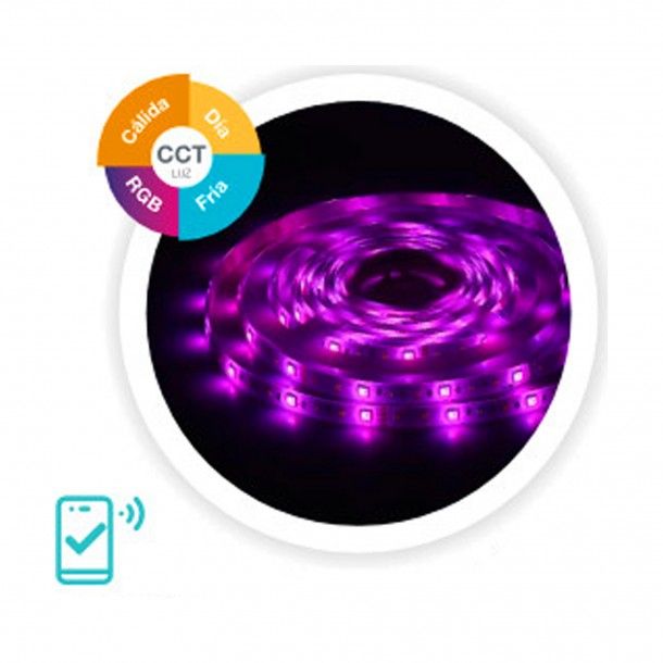 Fita LED com Comando RGB e Conex�o Wifi/Bluetooth 5M