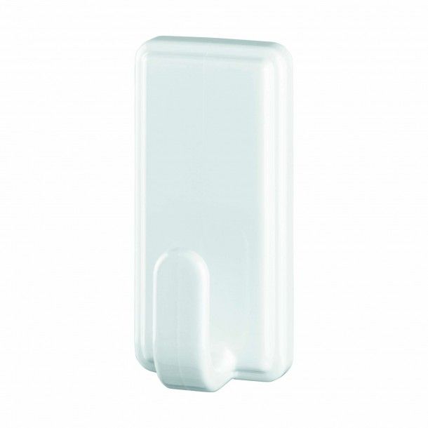 Cabide de Parede Adesivo 22x58x28mm PVC Branco Tesa 2 Uni