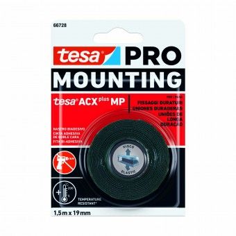 Fita Dupla Face Pro 19mm 1.5M Espuma Preta Tesa