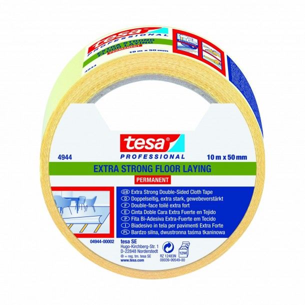 Fita Dupla Face Extra Forte 50mm 10M Borracha Branca Tesa