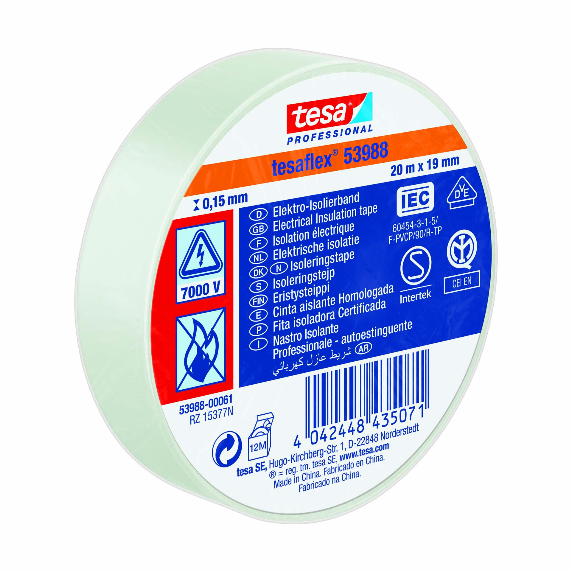 Fita Isoladora de Eletricista 19mm 20M Tesaflex Tesa 53988