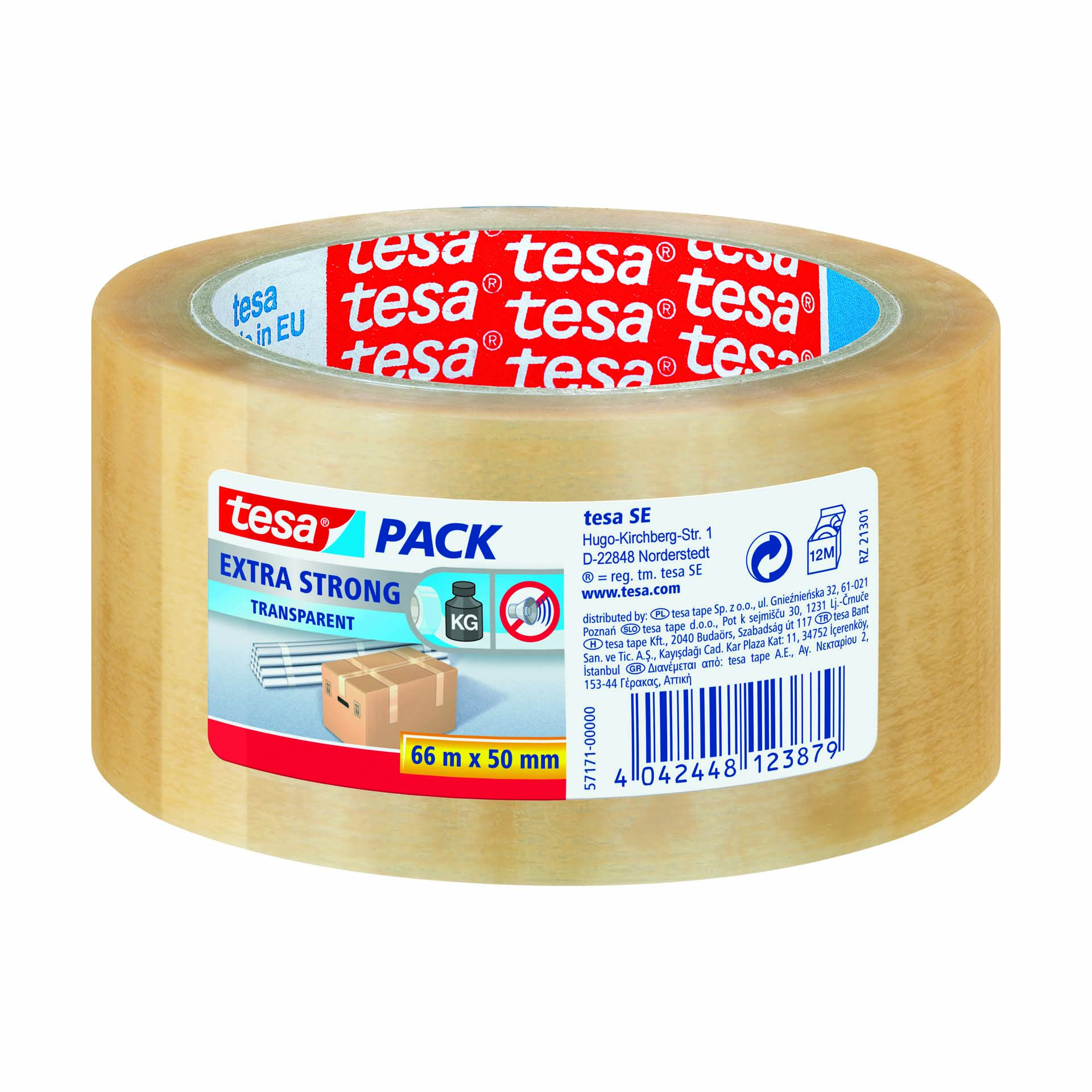 Fita Adesiva Pack Forte 50mm 66M PVC Transparente Tesa