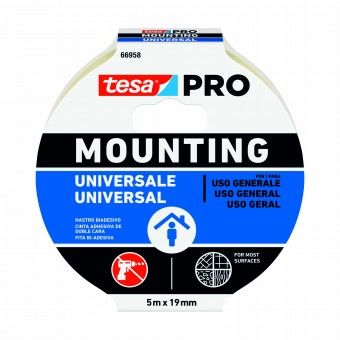 Fita Dupla Face Pro 19mm 5M Espuma Branca Tesa