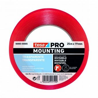 Fita Dupla Face Pro 19mm 25M Pl�stico Transparente Tesa