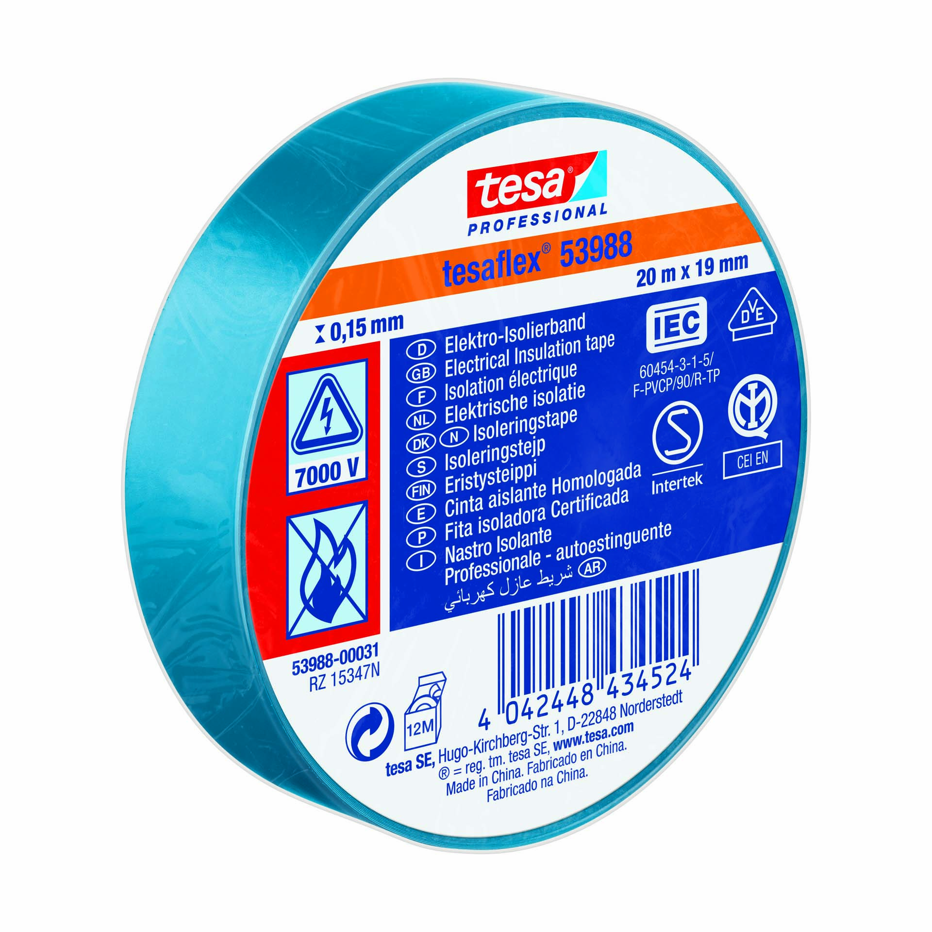 Fita Isoladora de Eletricista 19mm 20M Tesaflex Tesa 53988
