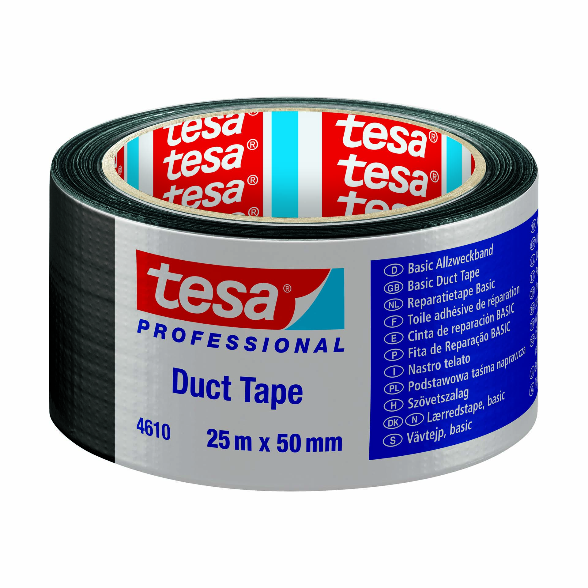 Fita Adesiva Americana de Tecido 50mm 25M Preta Tesa 4610