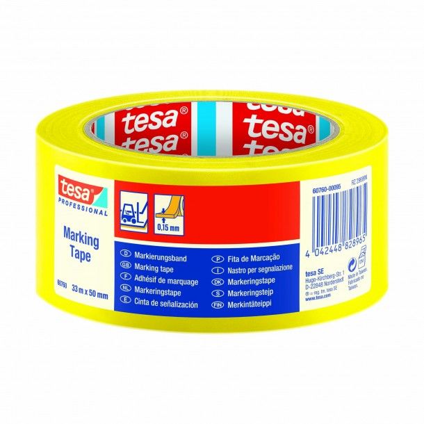 Fita de Sinaliza��o 50mm 33M PVC Amarela Tesa