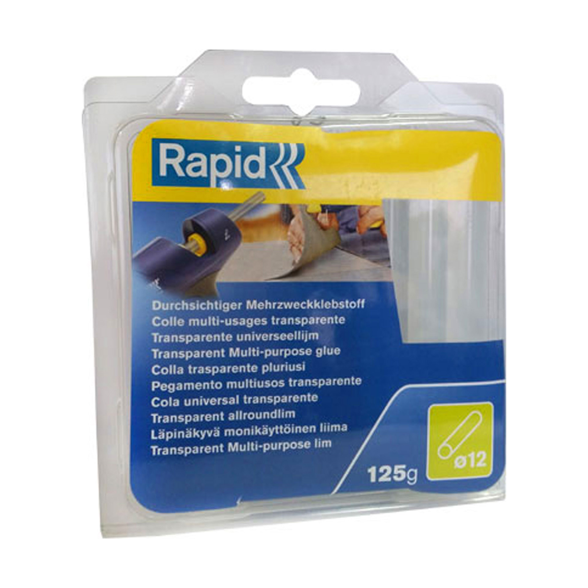 Tubos de Cola Quente Multiusos Transparente 12mm Rapid