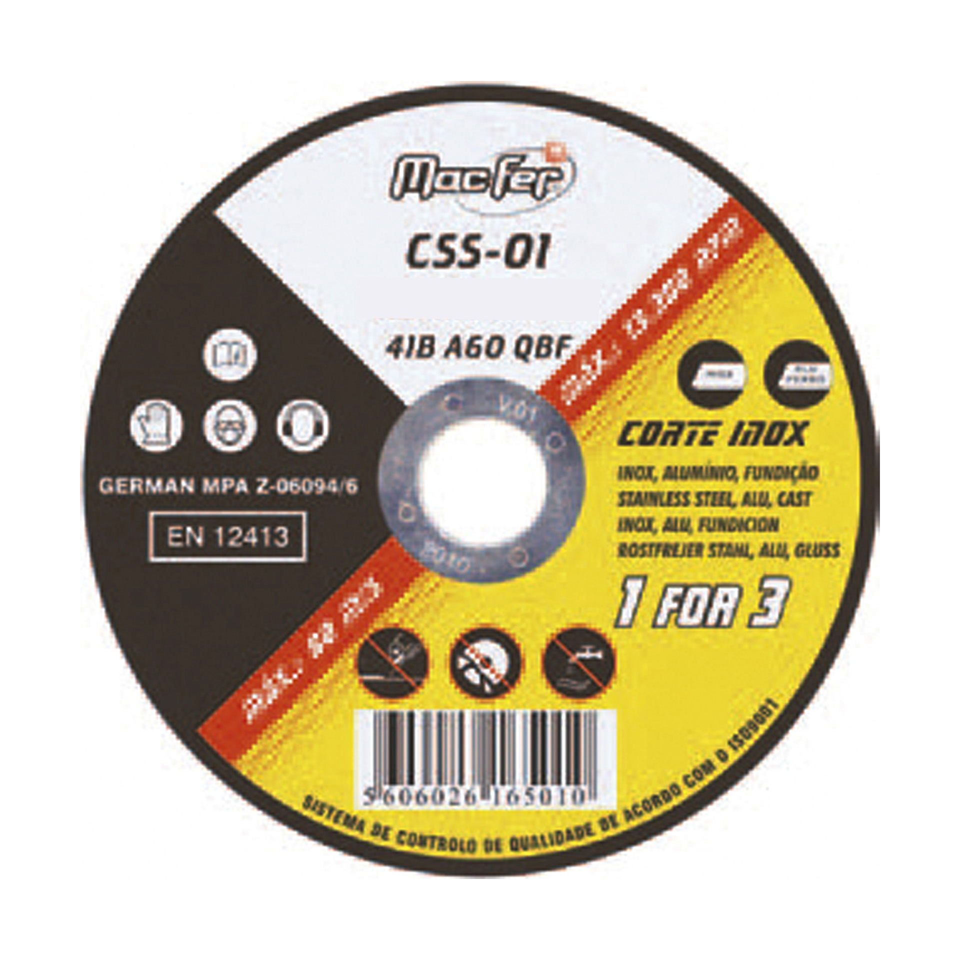 Disco Abrasivo para Corte de Inox CSS-01 230mm