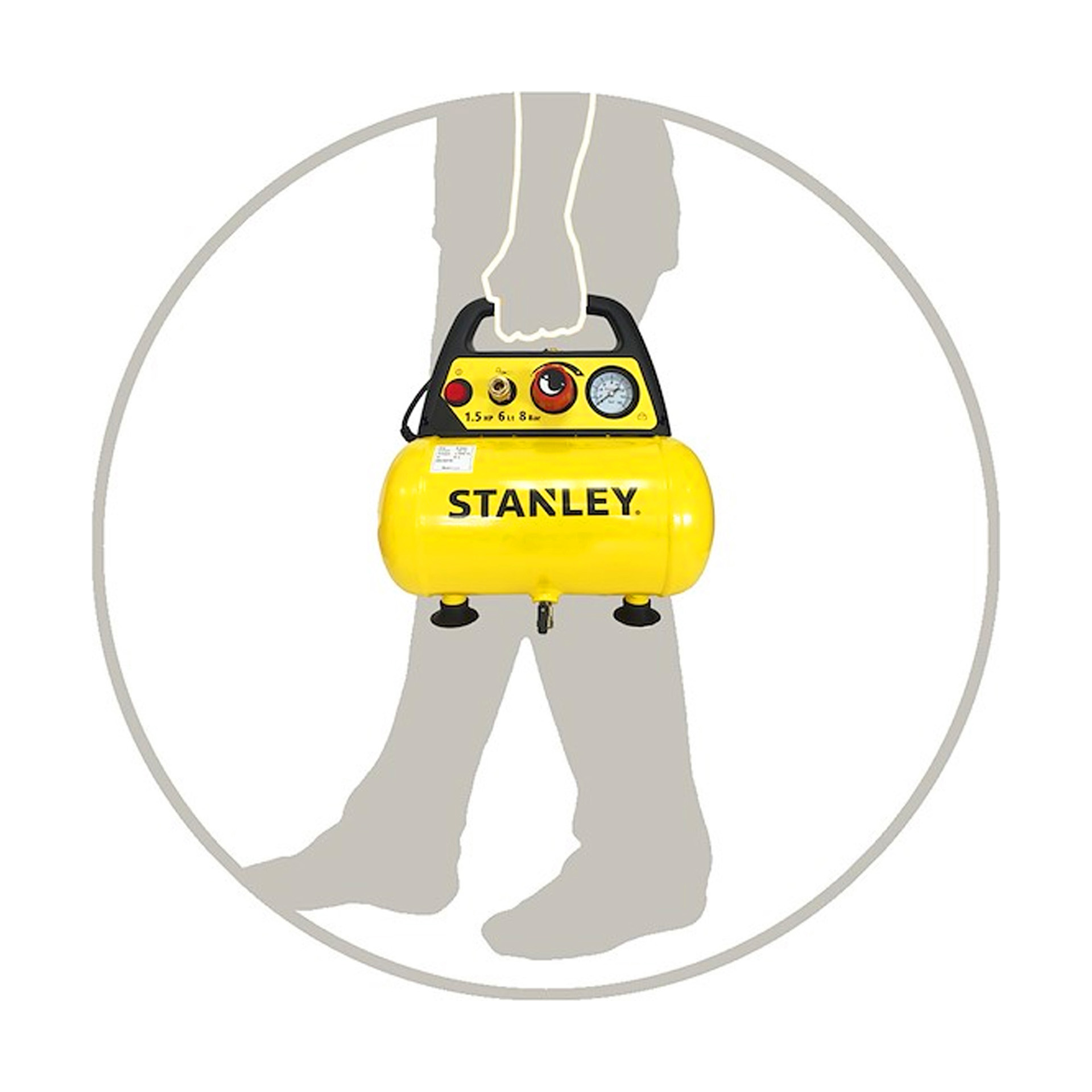 Compressor Sem Óleo Stanley 6L 1,5HP