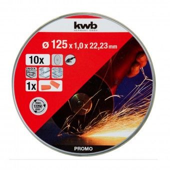 Conjunto 10 Discos de Corte 125x1,0x22,23mm KWB