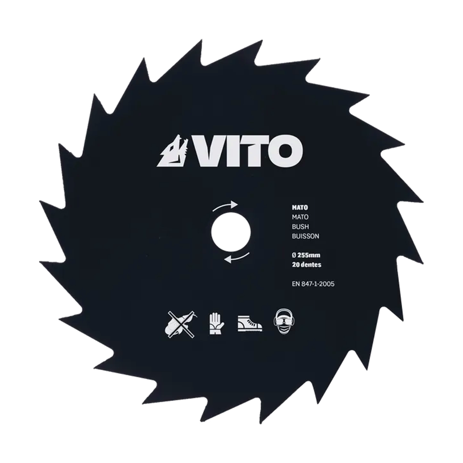 Disco de Corte para Roçadora 20 Dentes 255x1,4x25,4mm Vito