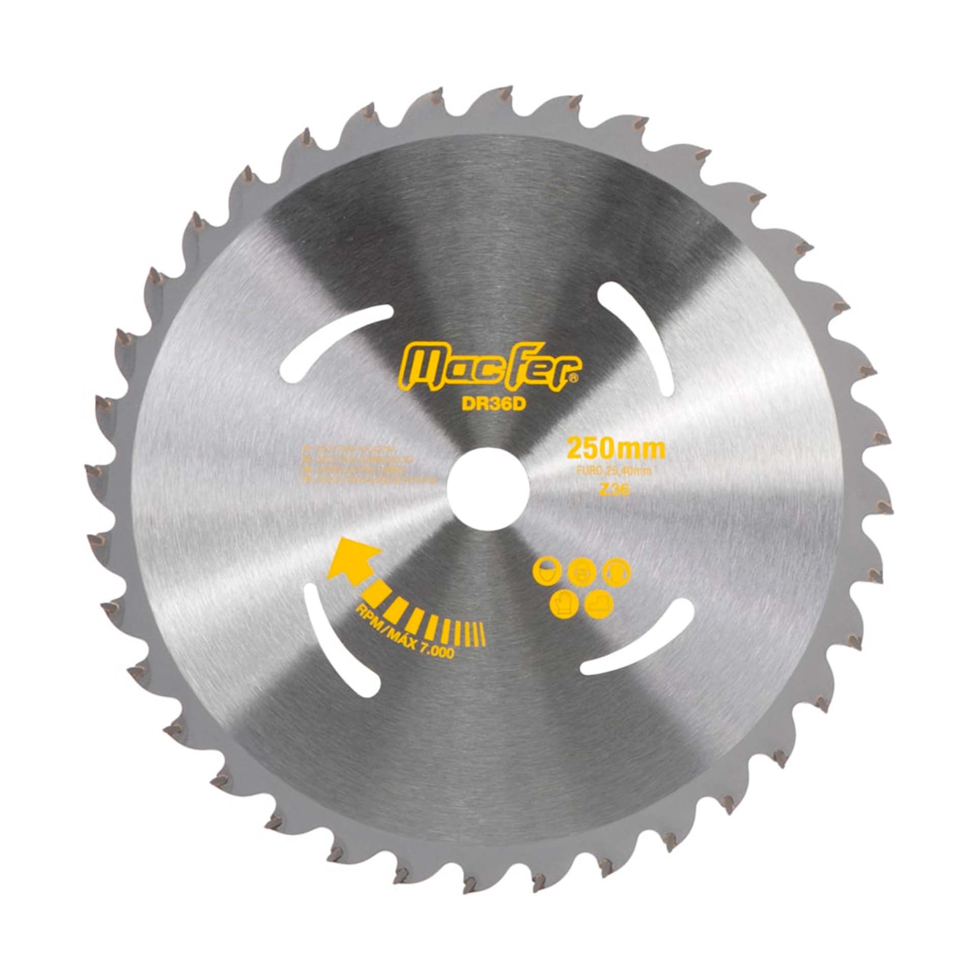 Disco de Corte para Roçadora 36 Dentes 250x2,3x25,4mm Diamante Macfer