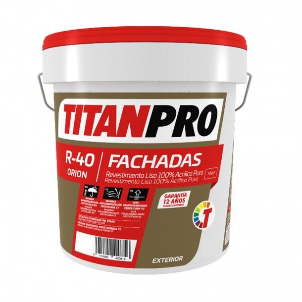 Tinta Revestimento Acr�lico Liso R-40 Branca 15L Titan Pro