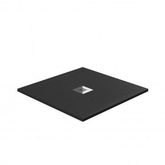 Base de Duche Gel Coat Next 80x80x3cm Preto Aquore