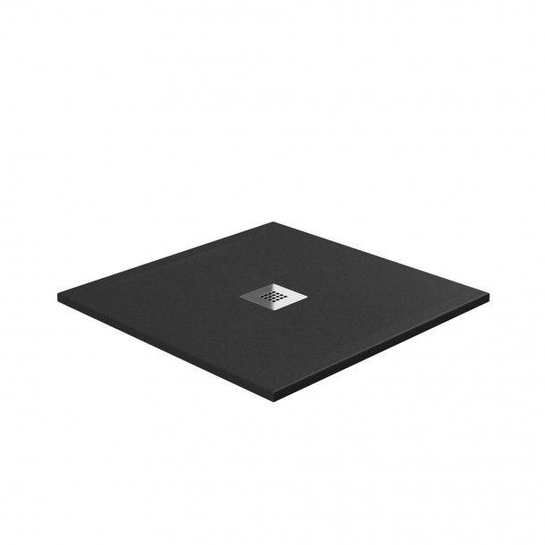 Base de Duche Gel Coat Next 80x80x3cm Preto Aquore