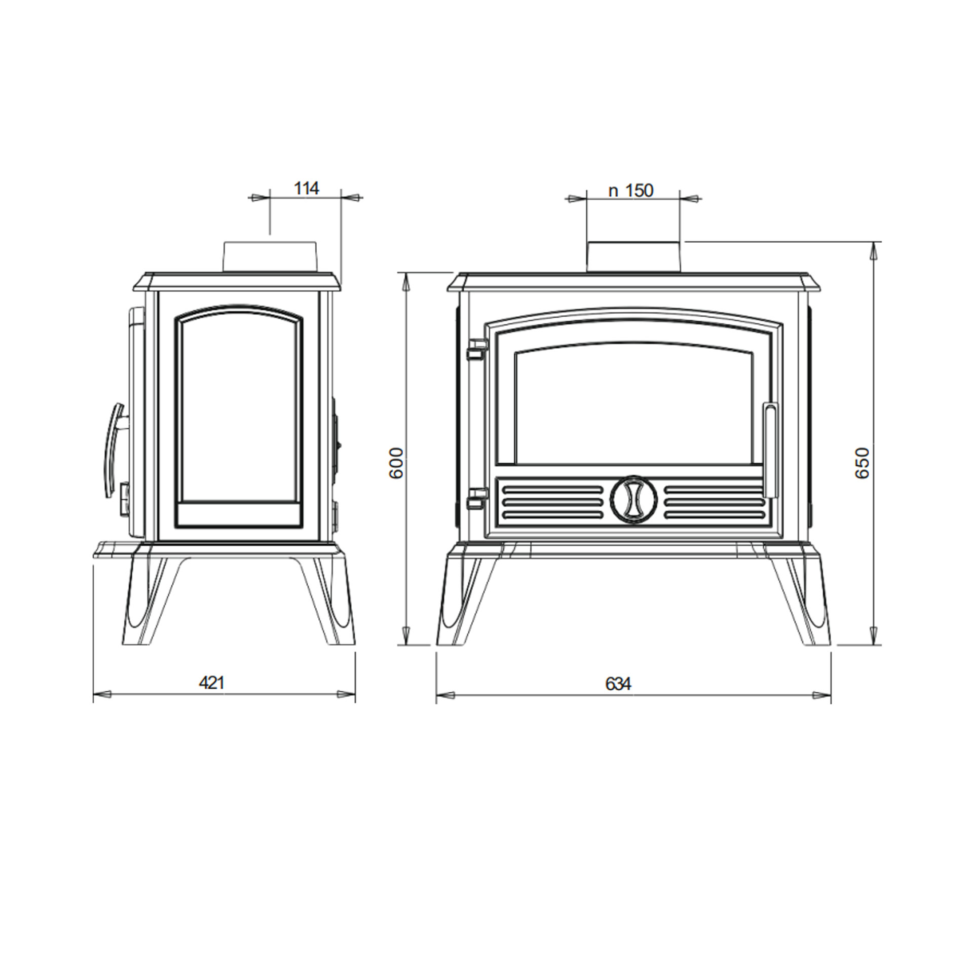 Salamandra a Lenha 6KW Samara Invicta