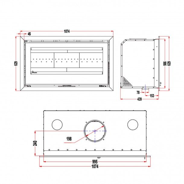 Recuperador de Calor a Lenha 9,3KW Onix 1000 Style Solrak