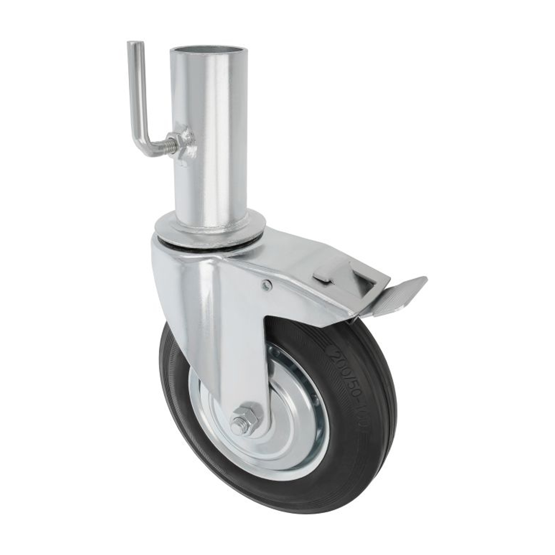 Rodízio para Andaime com Travão 200/240mm Perno Exterior Ø45mm
