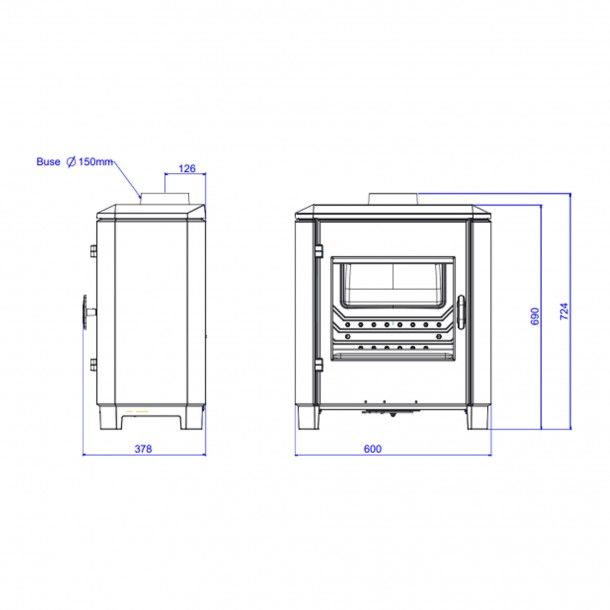 Salamandra a Lenha 8KW Carolo Invicta