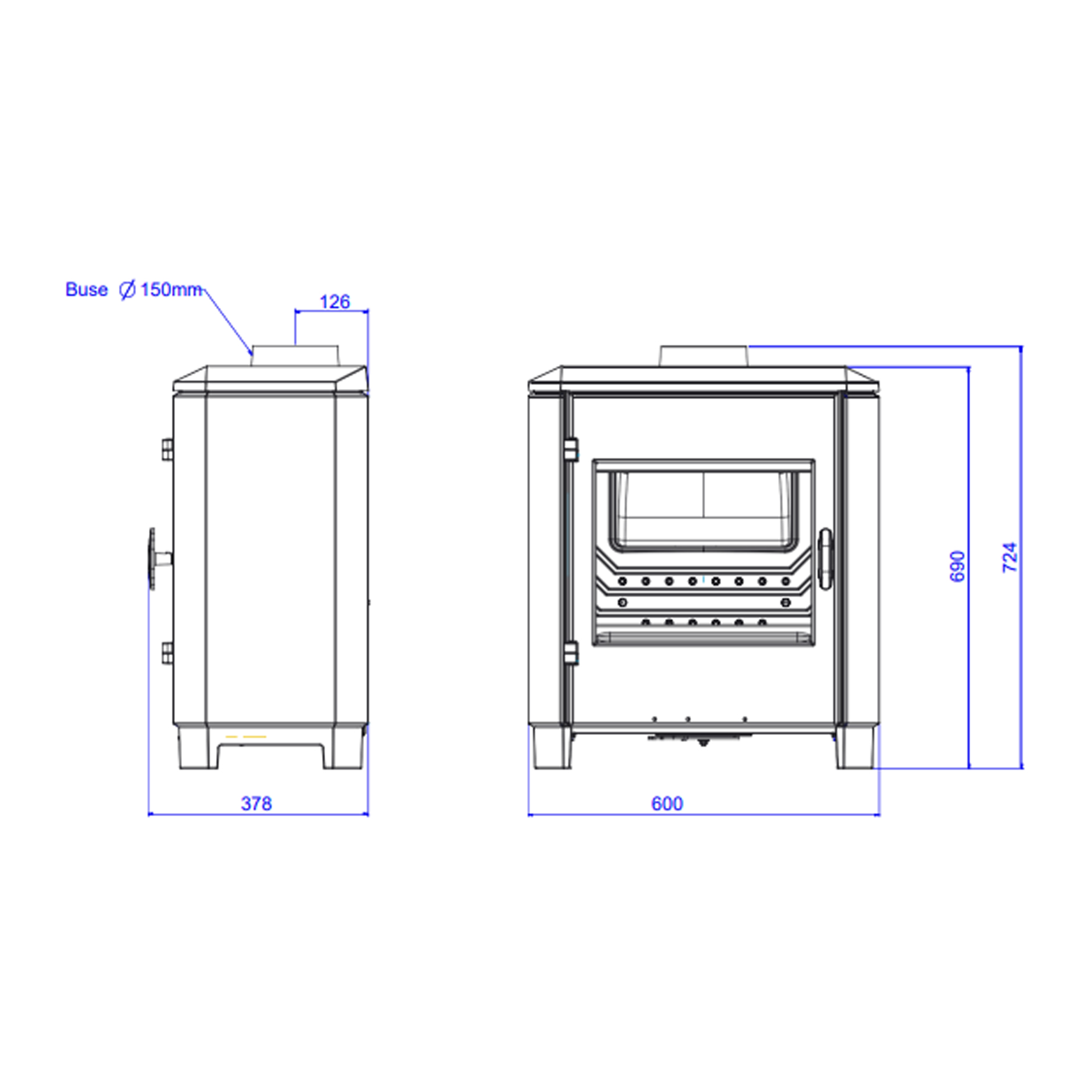Salamandra a Lenha 8KW Carolo Invicta
