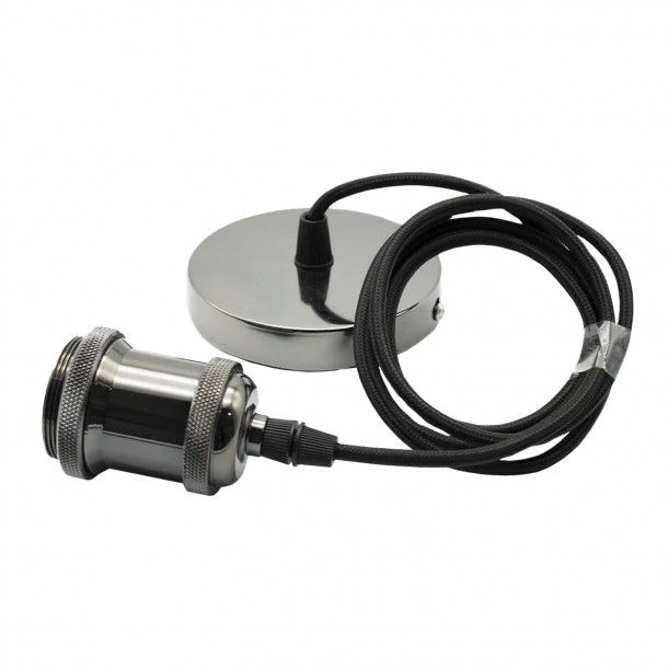 Cabo de Suspensão para Lâmpada com Casquilho Vintage E27 Cinza Fumado Maxled Cabo de Suspensão para Lâmpada com Casquilho Vintage E27 Cinza Fumado Maxled