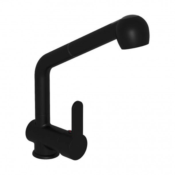 Monocomando para Cozinha Bica Alta com Chuveiro Plaza Preto AFJ Monocomando para Cozinha Bica Alta com Chuveiro Plaza Preto AFJ