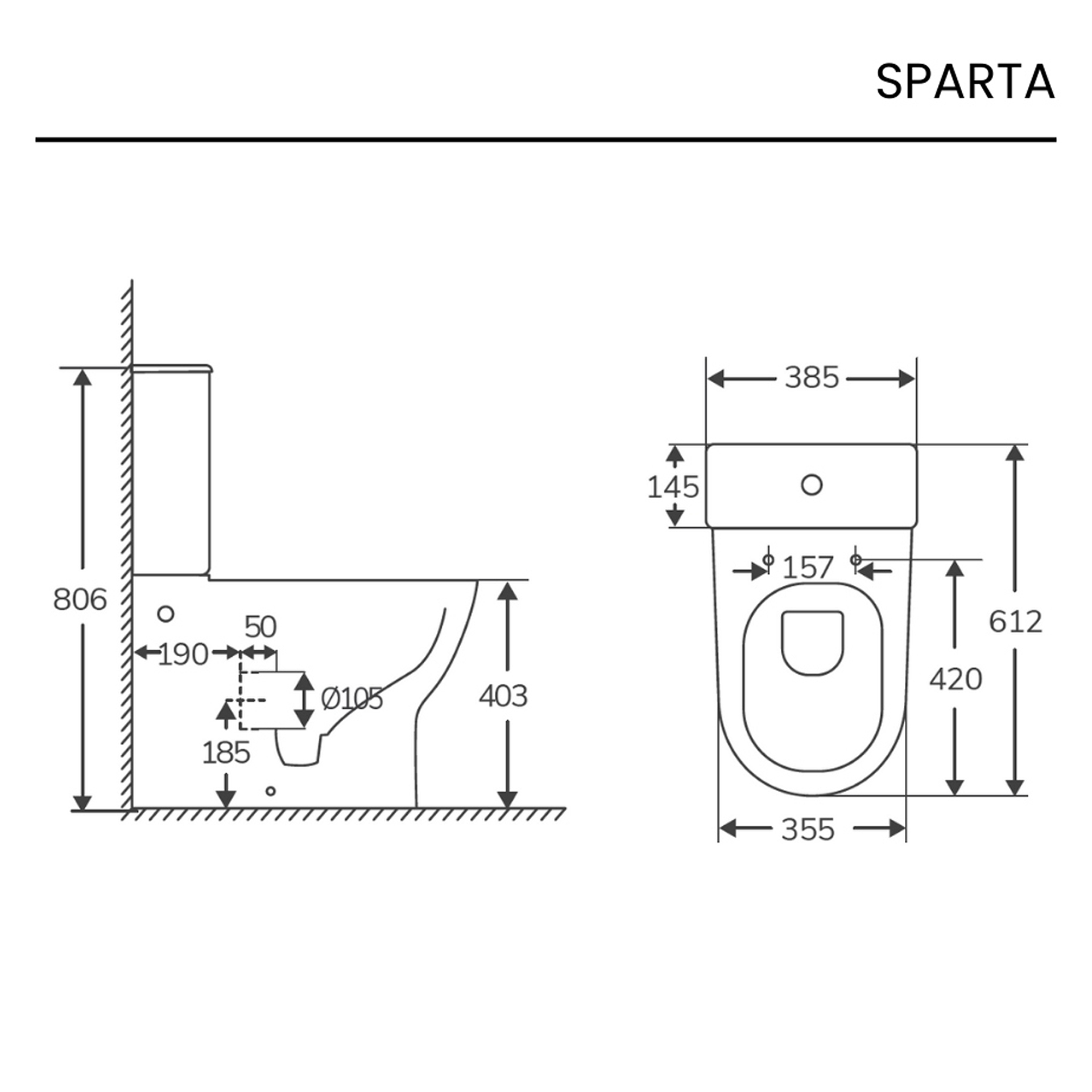 Conjunto Sanita Sparta + Tampo Soft Close + Tanque Entrada Inferior Aquore