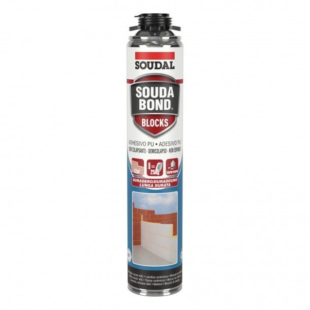 Espuma Poliuretano Soudabond Blocks Gun Champanhe 750ml Soudal Espuma Poliuretano Soudabond Blocks Gun Champanhe 750ml Soudal