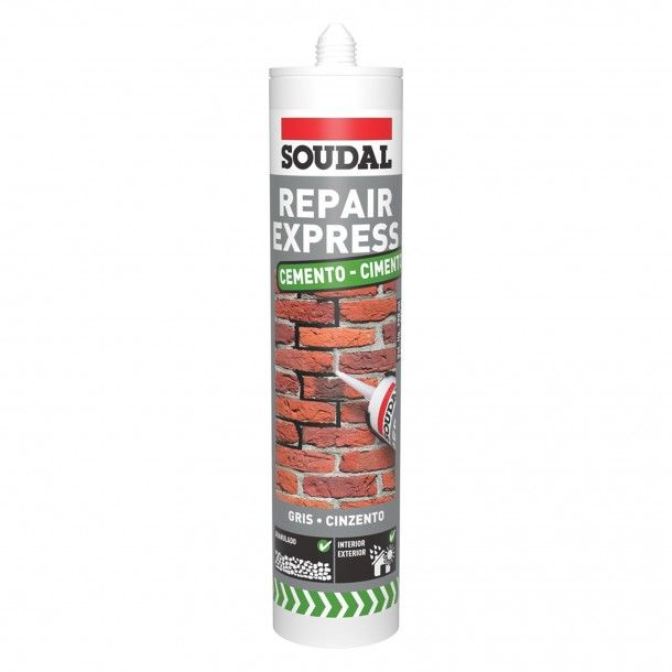 Massa Acrílica Repair Express Cimento Cinza 290ml Soudal Massa Acrílica Repair Express Cimento Cinza 290ml Soudal