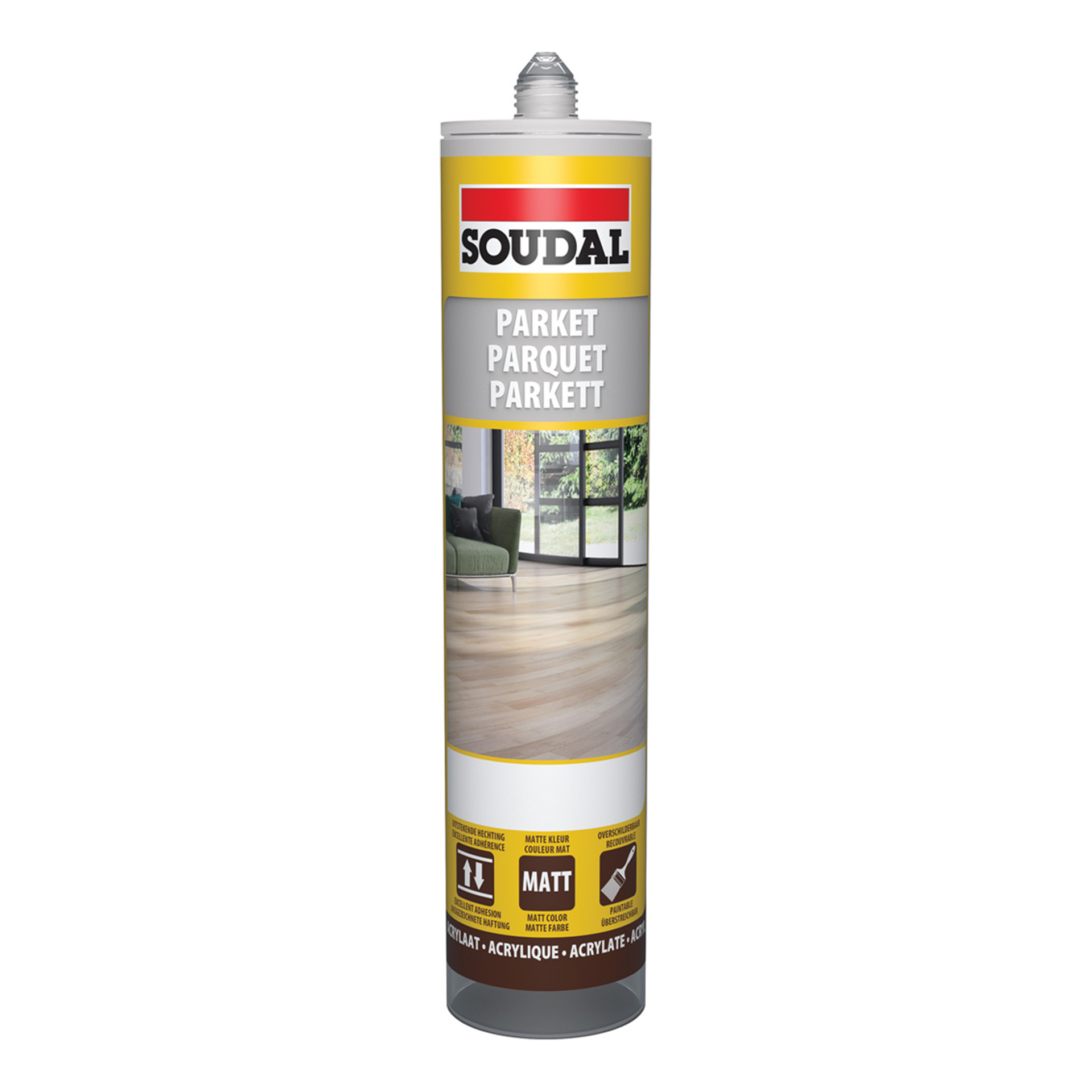 Selante Acrílico para Madeira Cinza Escuro 300ml Soudal