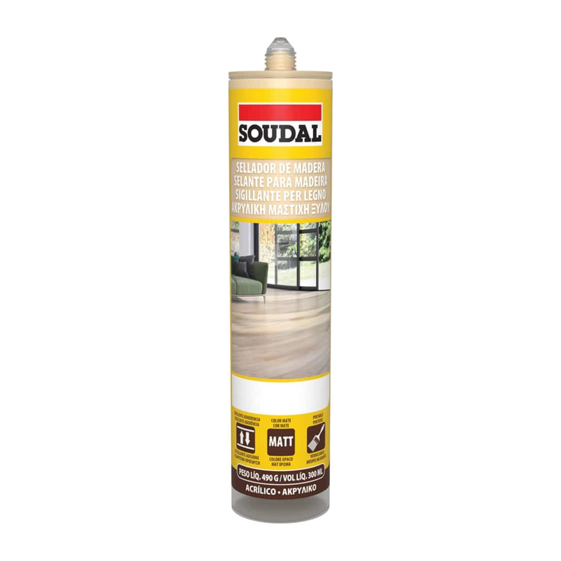 Selante Acrílico para Madeira Branco Pérola 300ml Soudal