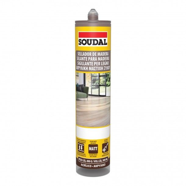 Selante Acr�lico para Madeira Wengue 300ml Soudal