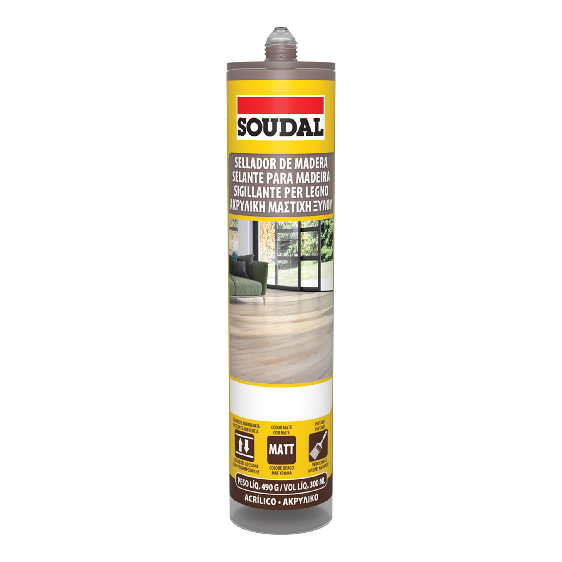 Selante Acrílico para Madeira Wengue 300ml Soudal
